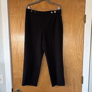 Michael Kors Black Trousers with Gold Button Accents